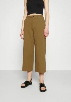 Acheter 🌟 Authentique 100% Even&Odd Wide cropped leg Chino - Pantalon classique pantalons haute femme 👏