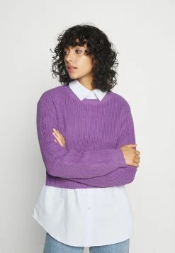 Le moins cher 🛒 Excellente qualité Even&Odd HIGH CROPPED SIDE SLIT - Pullover pulls et gilets col rond femme ❤️