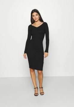 Acheter 👏 Even&Odd KNIT V NECK MIDI BODYCON 👗 DRESS - Robe fourreau Prix Allégé robes col en v profond femme 🎉