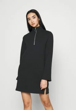 Le moins cher 🥰 Even&Odd SWEAT HIGH NECK MINI 👗 DRESS WITH HALF ZIP THROUGH - Robe de jour Qualité Fiable robes col camionneur femme ✨